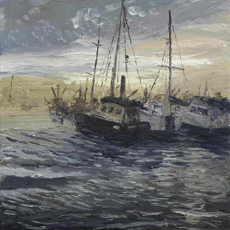 "Harbor Sunset"<br/>
11x14 Oil<br/>
Feb 12, 2023