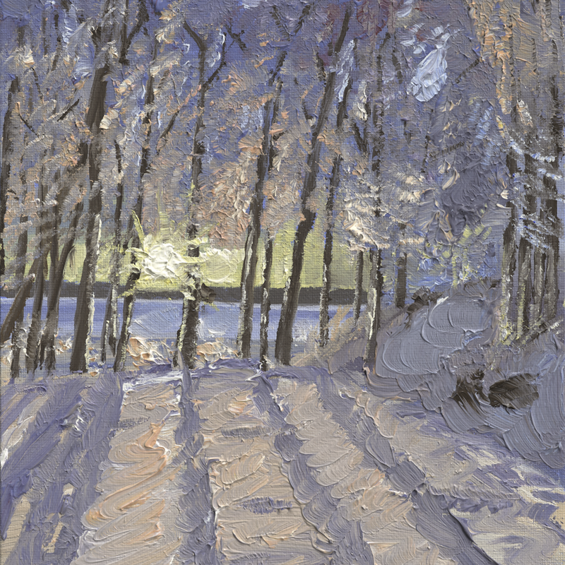 "Snow Crested Sunset"<br/>
8x10 Oil<br/>
Dec 10, 2021<br/>
SOLD